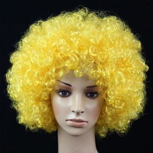Vente chaude courte curly perruques afro pour hommes femmes multiples couleurs perruque de cheveux synthétique complète America Africain Natural Wigs Cosplay Hair Dropshipping