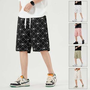 Pantalones cortos de venta caliente para hombres en verano, estampado completo de moda Wy Capris versátiles, sueltos y pantalones deportivos delgados, helados y transpirables