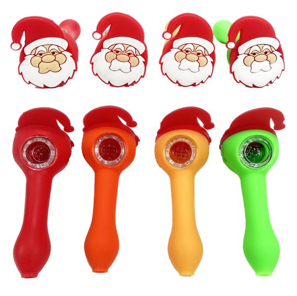 Vente chaude silicone nouveauté tuyaux 10 styles pour Vendetta Anonyme Guy Fawkes verre tabac coloré Main cuillère Pipes