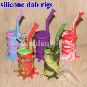 narguilés crâne verre bong pipe à eau silicone dab rig silicone narguilé bangs