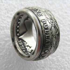 Hot Selling Verzilverd Morgan Silver Dollar Coin Ring 'Heads' Handgemaakte in Maten 8-16 Hoge kwaliteit