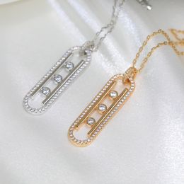 Vente chaude de colliers coulissants avec pendentifs évidés en diamant, longs chandails, chaînes de chaîne, accessoires de chaîne en os, comme cadeau pour votre meilleur ami