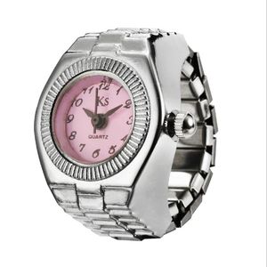 Venta caliente Smple Universal Ring Watch Banda de aleación elástica Creative Quartz Womens Wristwatches 20MM Dial Lovers Relojes KS al por mayor