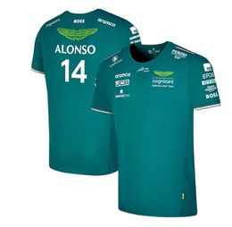 Venta caliente verano 2024 nuevo coche de carreras F1 Aston Martin Racing Team Edition traje de carreras camiseta de manga corta de secado rápido