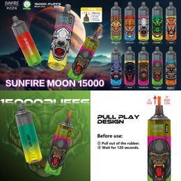 Vendre à chaud Sunfire Disposable 15000 Puffs Vape Pen RVB Lumière 2% 5% E Cig avec conception de séparation du noyau d'huile pour Tornado 15K Puffes FIVRAIN