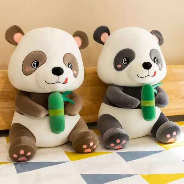 Vendre à chaud super doux en stock 23cm petits animaux en peluche mignons jouet en peluche panda avec du bambou