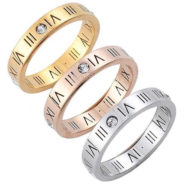 Vendre à chaud Titanium Steel Digital Ring Mood Simple Gold Fashion Lovers Bijoux