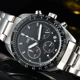 Vente à chaud Top AAA + Quartz Watch Fashion Simplicité Calendrier 6 aiguilles Chronographe pour hommes exquis avec sangle en acier en alliage Seik08