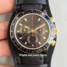 Hot Selling Topkwaliteit Horloges 40mm Cosmograph Black PVD Case Chronograph Transparent Cal.4130 Beweging Mechanische Automatische Mens Horloge Herenhorloges