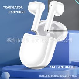 Venta en caliente V03 Los auriculares de traducción Bluetooth inteligente admiten 144 idiomas, múltiples países y auriculares Bluetooth de traducción mutua