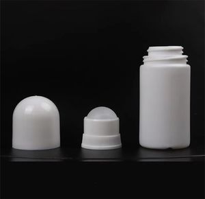 Vente chaude Blanc Rouleau Vide Sur Bouteille 50 ml En Plastique Déodorant Bouteilles À Rouleaux 50cc Rol-on Ball Bouteille Parfum Lotion Récipient Léger JL1014