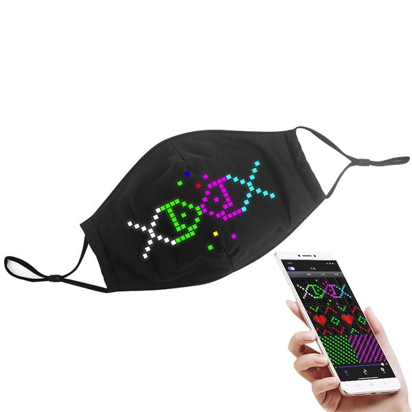 Vente en gros de vente en gros APP contrôlée programmable Halloween Party Rave LED Light Up Masque facial