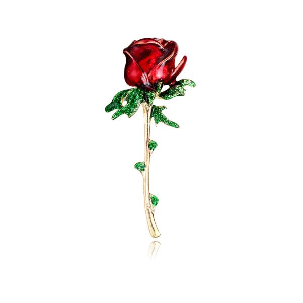 Vendre à chaud Brooch Brooch Plant Flower Design Romantic Rose Girl Accessories Pin Saint Valentin Cadeau