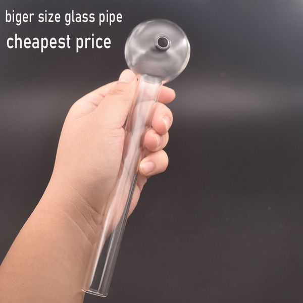 Vente chaude XXL taille verre brûleur à mazout tuyau 200mm 8 pouces longueur 50mm boule main fumer tuyau d'eau épais Pyrex tabac cuillère huile ongles tuyaux Meilleurs commentaires