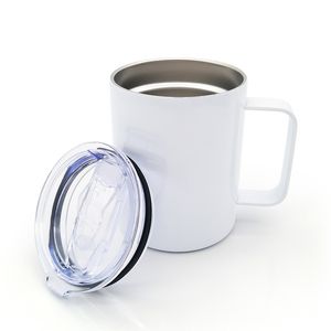 Tasse de voyage vierge en acier inoxydable, tasse à café par Sublimation, 12oz, gobelet d'eau à Sublimation blanc avec poignée, offre spéciale