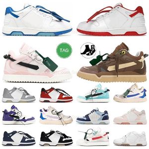 Serie caliente Fuera de la zapatilla de deporte de la oficina Zapatos de diseñador de lujo para hombres Offes Correr Blanco Negro Azul marino Azul púrpura Vintage Casual Deportes Caminar Zapatillas de deporte Mocasines