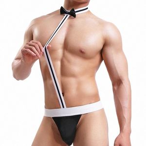 Chaud Sexy Sous-vêtements masculins String Homme Lingerie pour hommes Sexy Body Bow Tie Performance Vêtements k6b8 #