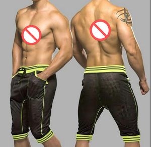 Hot Sexy shorts voor mannen Net pure Broek Mode Heren Harem Capri Sport Atletische doorzien Baggy Gym Jogger Shorts Broeken