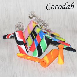 Hot Douchethead Siliconen Hamer Bubbler Mini Water Siliconen Bubbler Bong Matrix Roken Tabak Pijp Perc Twee functies + 4mm Quartz Nails