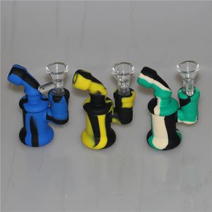 Silicone Oil Burner Bubbler Water Bong mini capiteux Bongs tuyau narguilé petits brûleurs tuyaux dab rigs Plate-forme pétrolière pour fumer