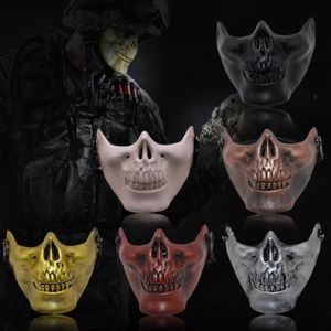 Máscara de esqueleto caliente Half Face Real Combat Warrior Face Masks Fiesta de Halloween máscara aterradora