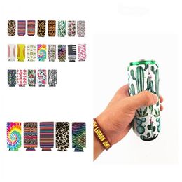 Hot Slim Can Holder Conjunto de tazas de neopreno Aislante Can Sleeve Botella de agua Cubiertas portavasos Bolsa Bolsa Productos de barra Can Sleeve T2I51300