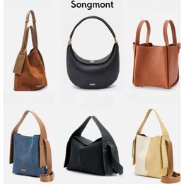 Sac Songmont chaud Luna poignée sac à main panier d'embrayage chanson sac à main sacs seau concepteur sous les bras Hobo épaule axillaire luxe grand fourre-tout demi-lune en cuir