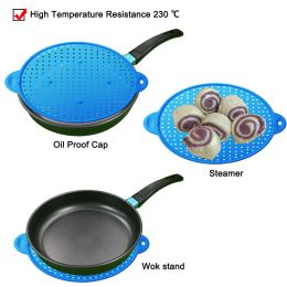 Hot Splatter Screen Gard Kitchet Tivet Pot Lid Pan Cover Silicone Spill Stopaper Wash Wash Corchet Conception haute température