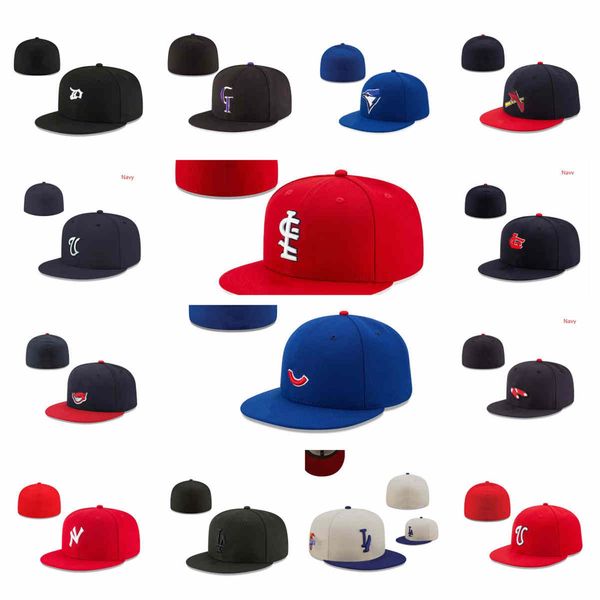 Sport chaud Chapeaux ajustés Chapeau Snapbacks Casquettes de football réglables Tous les logos de l'équipe Mode Broderie extérieure Coton Fermé Bonnets de pêcheur Flex Designer Taille 7-8