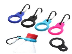 Hot Sports Kettle Buckle Outdoor Carabiner Water fleshouder Camping Wandelgereedschap Aluminium rubber gesp haak Dropship