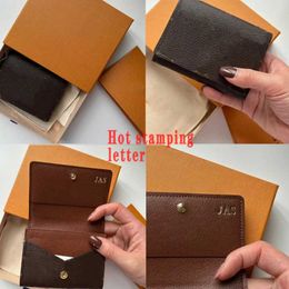 Hot Stamping Designer Wallet Business Credit Card Holder Enveloppe Carte de Visite Cardholder Coin Purse Men Women Gift Mini Wallets N63801 Custom Letter