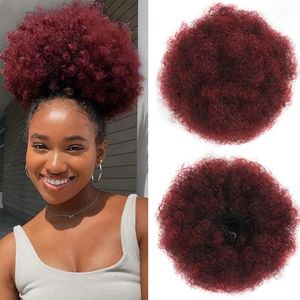 Style chaud afro bouffant en queue de cheval courte pneosotte boucle boucs chignon chignon Clippe de pièce 8 pouces pour les femmes noires