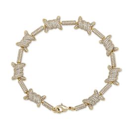 Bracelet de fil européen de style chaud Chaîne cubaine 18k Gold Bijoux de bijoux de zircon complet Bijoux 2502