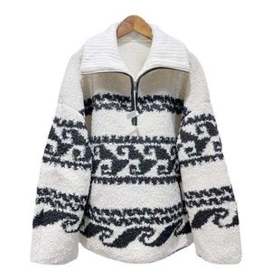 Hot Style Isabel Marant Etoile Marner Sweater Dames Rits Pullover Truien Fleecejas met halve rits