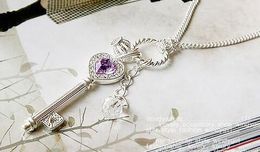 Hot Style Koreaanse versie van POP Long Amethyst Love Gold Crown Key Ketting Sweater Chain Mode Classic Delicate