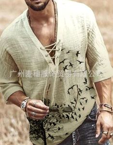 Hot Style Men's Shirt Sleeve T-shirt in de borst met afdrukken