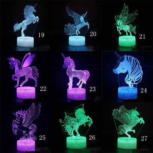 Hot Style Pegasus-serie Creatieve 3D LED Nachtlamp Gift Lamp Visuele Lamp LED-verlichting Nachtverlichting