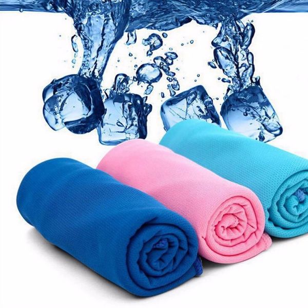 Serviette de glace de sport d'été chaude 9 couleurs utilitaire durable refroidissement instantané visage soulagement de la chaleur serviette froide réutilisable