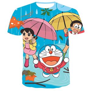 Hete zomer t-shirt Doraemon cartoon t-shirt mannen en vrouwen zomer korte mouwen schattige anime gratis verzending