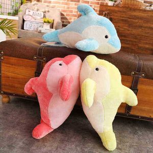 Chaud Super mignon dauphin câlin doux poilu dessin animé Animal dauphin rempli poupée chambre canapé coussin amis meilleur cadeau J220729