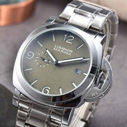 Hot Super Panerel Nieuwe Watch Classic Economical Designer Luxury Steel Belt -versie Men kijken Classic Vintage Quartz Movement Man Watch No Box