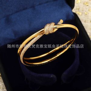 Bracelet à nœud tiffay chaud avec boucle en diamant enveloppé de Style féerique plaqué or, Version haute, doux MVS8