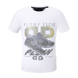 Hot Tiger Phillip Plain Hombres Camiseta Diseñador PP Skull Diamond Camiseta de manga corta Dollar Bear Brand Tee Calaveras de alta calidad Camiseta Tops P2133