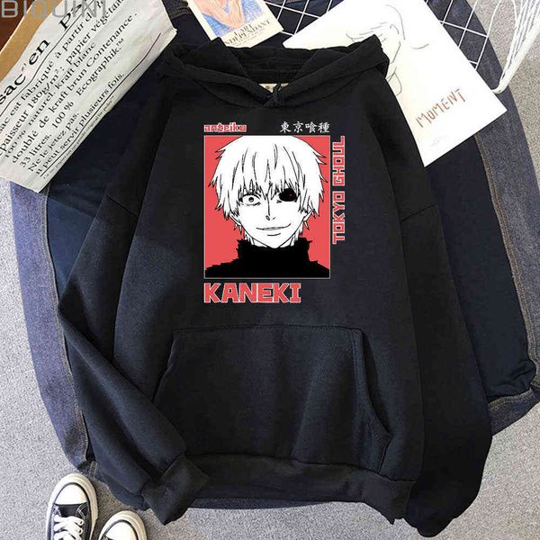 Hot Tokyo Ghoul Hoodies Hommes / Femmes Sweats Casual Top Homme Pulls Anime Manga Kaneki Ken Imprimé À Manches Longues Kpop Vêtements Y0820