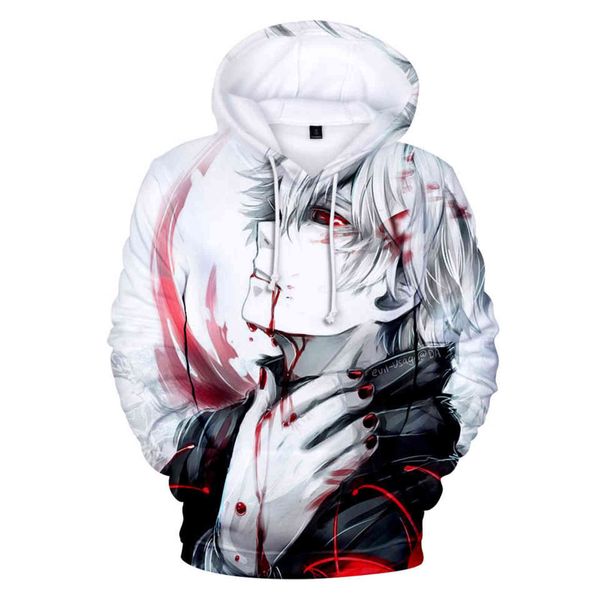 Hot Tokyo Ghoul Sweats à capuche Hommes / Femmes Anime Design 3D Imprimer Sweat à capuche Hommes Garçons / Filles Sweatshirts Manteaux Automne / Hiver Tops Y1120