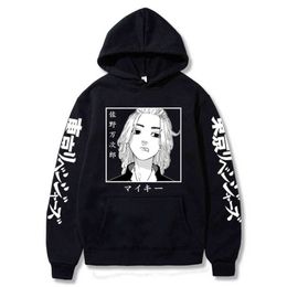 Hot Tokyo Revenkers Hoodie Heren Sweatshirts Anime Manjiro Sano Grafische Hoodie Cosplay Kleding Jongens Black Pullovers Y1109