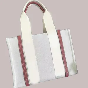 Hot Tote Bag Designer Mujer Bag Woody Black Impresión Classic Bag de diseño Bag de Hand Bag White Capacidad Gran capacidad Top Bolsa de compras Envío gratis XB158 C4