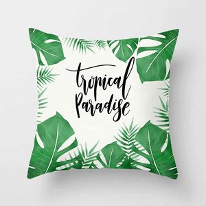 Tropische planten decoratieve kussensloop polyester sofa kussen kussen blad geometrie bruiloft decoratie stoel
