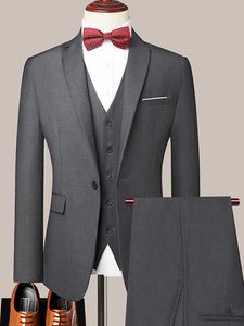 Hot Tuxedo Denim Jacket voor Mannen Drie Stuks Vest Mannelijke Pak Slim Fit Bruiloft Homme Kostuum Hoge Kwaliteit Zaken Casual Blazers X0909