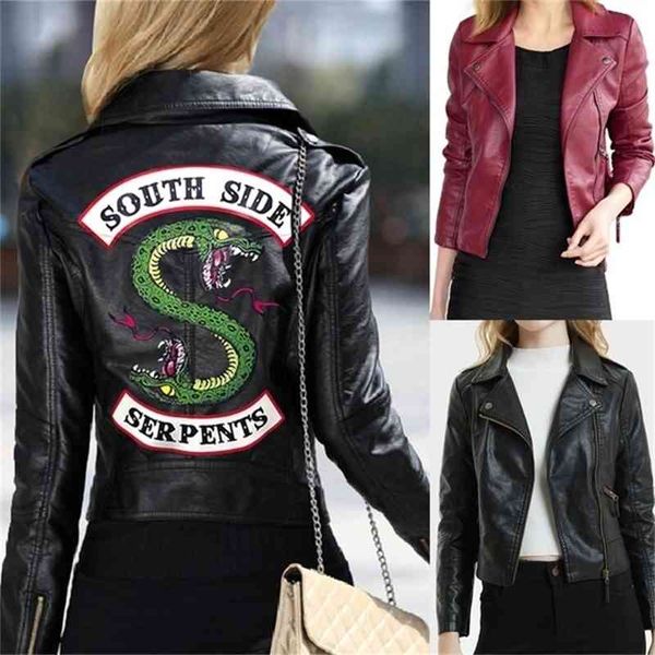 Tv Play Printemps Riverdale Southside Serpent Kpop Fans Zipper Pu Veste Femmes Manteaux Slim Fit Veste Outwear Vêtements SH190827